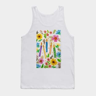 Floral Birthday candles Tank Top